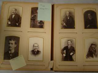 FULL 19thC Antique VICTORIAN Leather Bound PHOTO ALBUM Cabinet Photos 