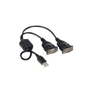 Manhattan Dual Serial to USB Converter, Connects Two Serial Devices To 