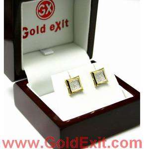   Gold Mens Hip Hop Kite Diamond Earring 0.16 CTS YELLOW GOLD NEW STUDS