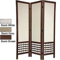 Wood and Fabric Open Lattice 5.5 foot Room Divider (China)   