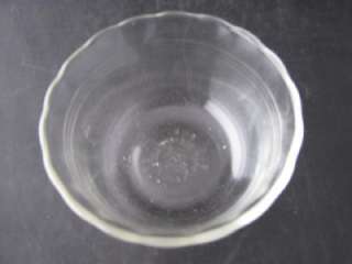 One Pyrex Clear Glass Custard Bowl 6 oz Scalloped Edge  