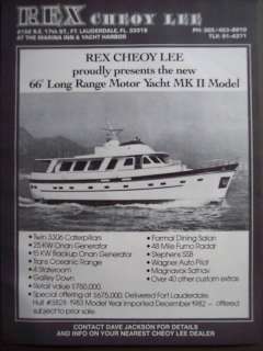 1983 Cheoy Lee 66 Long Range Motor Yacht vintage ad  