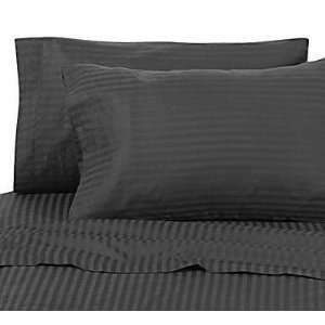  Set of 2 Stripes Black standard pillowcases 300 thread 