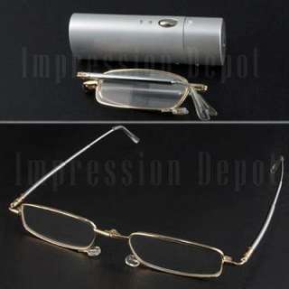   of full frame reading glasses with matchable flip top case color as