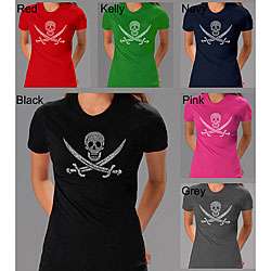 Los Angeles Pop Art Pirate Flag Jolly Roger Womens T shirt 