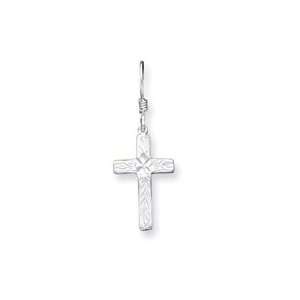  Sterling Silver Cross Shepherd Hook Earrings   JewelryWeb 