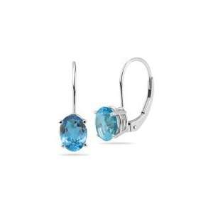  10.70 Ct Swiss Blue Topaz Stud Earrings in 14K White Gold 