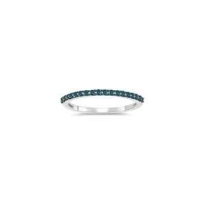  1/5 (0.18 0.25) Cts Teal Blue Diamond Ring in 14K White 