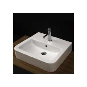   Porcelain Lavatory W/ Overflow & One Faucet Hole SSR11 1 001 White