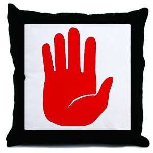 Hand Red Throw Pillow by 