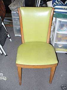 Lime Green Modern Chair   Vinyl   Blonde Wood   NICE  