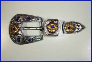 Western Rodeo 3/4 Bridle Crystal Flower Buckle Sets 2  