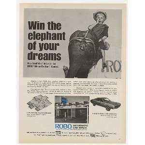  1970 Robo Automatic Car Wash Win Elephant Contest Print Ad 