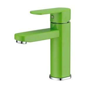   Centerset Green Painting Round Bathroom Sink Faucet