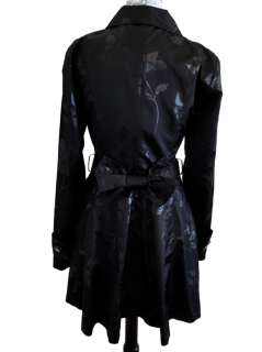 Betsey Johnson All Weather Coat Skirt Silky Roses Black  