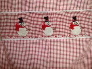 NWT CASTLES and CROWNS smocked SNOWMAN longall sz 3t  