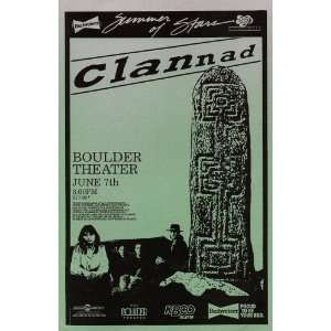  Clannad Boulder Original Concert Poster 1995
