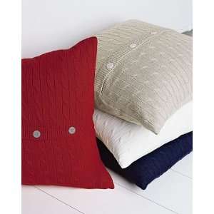  Williams Sonoma Home Cotton Cable Knit Pillow, White 
