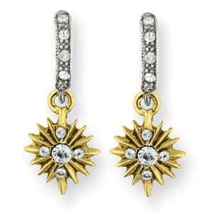    Gold Tone & Silver Tone Crystal Cross Drop Earrings Jewelry