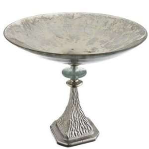  Large Mercury Glass Decorative Pedestal Bowl
