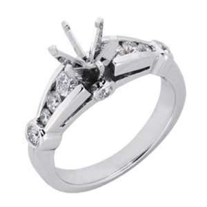  14k White Round 0.71 Ct Diamond Engagement Ring 