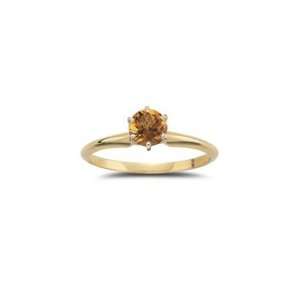  0.39 Ct Citrine Solitaire Ring in 14K Two Tone Gold 8.0 