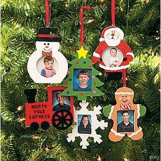 Wooden Photo Frame Christmas Ornaments   box of 12