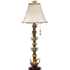  Tea Service Candlestick Table Lamp w Spoon Pull