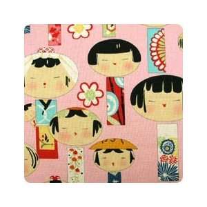    Yui Kokeshi Pink Fabric (3 Yards Total) Arts, Crafts & Sewing