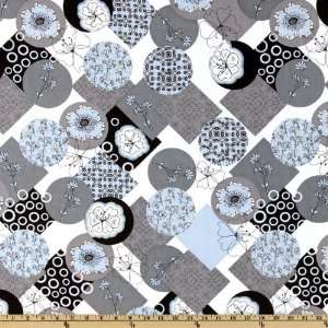  44 Wide Timeless Treasures Floral Collage Grey Fabric By 