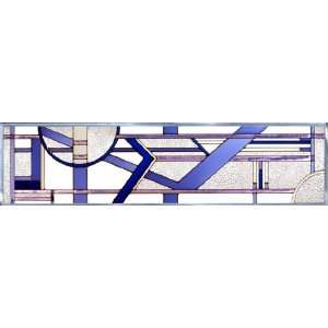  Blue ART DECO ARCHITECTURAL Suncatcher Transom Window 42 