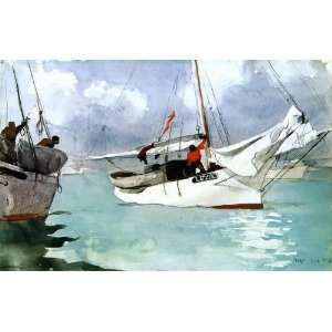  Oil Painting Fishing Boats, Key West Winslow Homer Hand 
