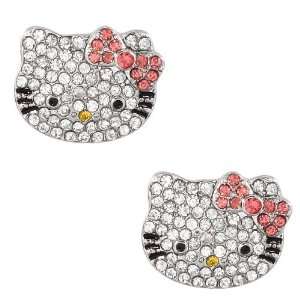   Hello Kitty rhinestone earrings with pink bow Arts, Crafts & Sewing