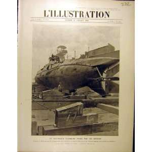  1916 Sub Marine German French Print Ww1 War