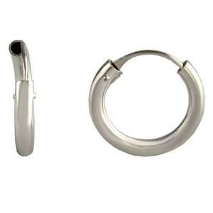  Sterling Silver Tarnish Free Polished Hoop Earrings 3mm x 
