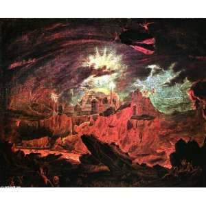 Hand Made Oil Reproduction   John Martin   32 x 26 inches   The Fallen 