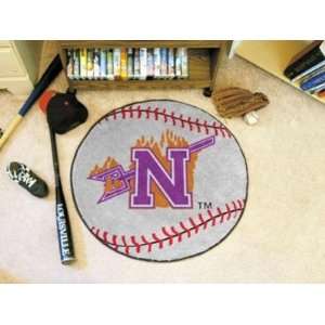 Northwestern State NSU Demons Baseball Shaped Area Rug Welcome/Door 