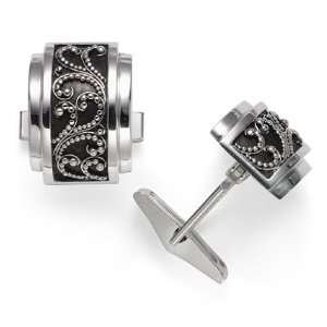  Sterling Silver Large Granulated Cuff Links by Lois Hill Jewelry