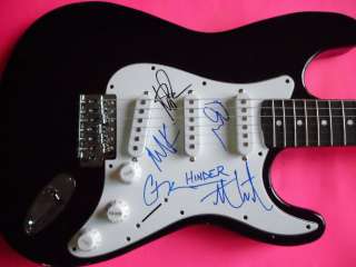 HINDER x5 ENTIRE BAND AUTOGRAPHED ELECTRIC GUITAR *EXACT PROOF*  