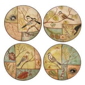   birds w/ Inspirational quotes Set of 4 10 Plates