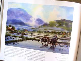 Thai Artist Watercolor Tanakorn Painting Book Thai Ancient Landscape 