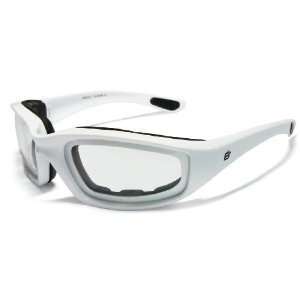 Motorcycle Clear Riding Glasses Sunglasses with Foam and White Frame 