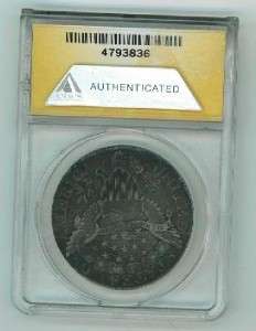 1799 Draped Bust Heraldic Eagle Silver Dollar ANACS AU 50 Toned 