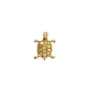  Stampt Antique Gold (plated) Turtle Charm 12.5x17mm Charms 