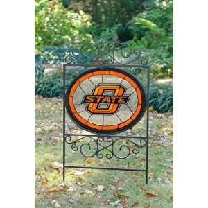  OKLAHOMA STATE COWBOYS Team Logo STAINED GLASS YARD SIGN 