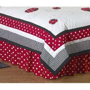    Red and White Ladybug Polka Dot Queen Bed Skirt