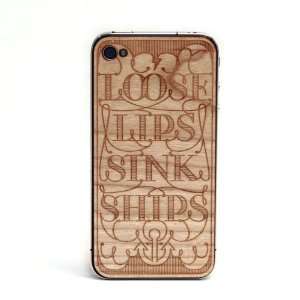  Loose Lips Cherry   Real Wood Veneer Cover for iPhone 4 