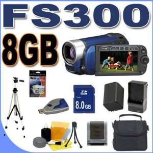  Canon FS300 Flash Memory Camcorder w/41x Optical Zoom (Blue 