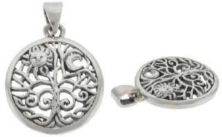 Celtic Tree of Life Sun Moon Sterling Silver Pendant  