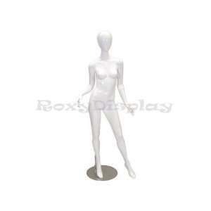  (MD A2W1) Abstract Female Egg Head Mannequin Glossy White 